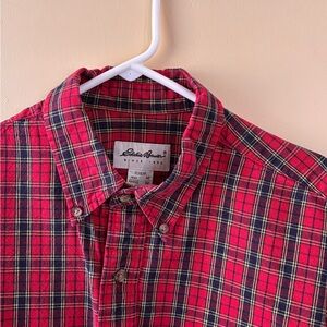 Eddie Bauer Red and Green Plaid Men's Shirt